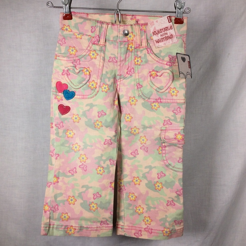 Levi’s Girls Pink/Green Camouflage Pants NWT